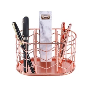 Customized Metal Pen Pencil Stand Holder With Wood Base School Desktop <b>Office</b> Container Pen Holder for <b>Desk</b> Organizer - Product Image 6