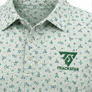 Trackstar <b>Men's</b> Mint <b>Green</b> Nautical Print <b>Polo</b> <b>Shirt</b> Short Sleeve Button Collar Casual Golf <b>Shirt</b> Custom Logo - Product Image 3
