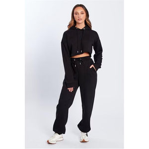 Sportswear 2-Piece Set Custom Wholesale Factory <b>Hoodies</b> with Lace Decoration <b>for</b> Outdoor <b>Gym</b> Tracksuit - Product Image 3