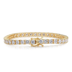 8.4CT Round Brilliant Lab Grown Diamond Tennis Bracelet 9K Yellow <b>Gold</b> Wholesale Custom <b>Solid</b> <b>Gold</b> Jewelry Supplier - Product Image 3