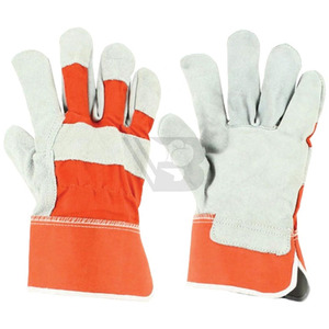 Rigger Working <b>Gloves</b> Cow Split Leather Palm Rubberized Cuff Working Safety <b>Gloves</b> Custom Logo Safety Leather Working <b>Gloves</b> - Product Image 1