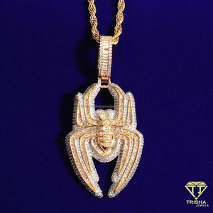 Fashion Spider Pendant for Men Women with VVS Moissanite Diamonds and 925 Sterling Silver Necklace - Product Image 2