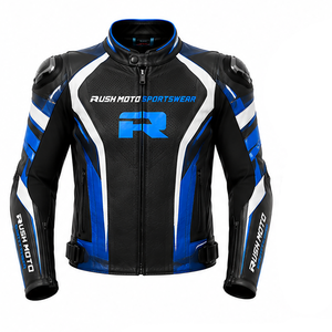 Veste en cuir de vachette pour homme, toutes tailles et couleurs disponibles, veste de moto pour l'été, grande taille, vêtements de course, imperméable et respirante - Product Image 5