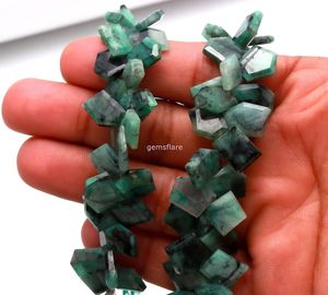 AAA Emerald Faceted Slice Beads Emerald Gemstone Beads For Jewelry Making Fancy Diamond Slice Emerald Beads 8x12-12x16MM Bulk - Product Image 4