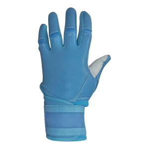 New Sky <b>Blue</b> Leather Baseball Batting Gloves Breathable Perforated Palm Grip Control Adjustable Wrist Closure XXL/XL Quick-Dry - Product Image 5