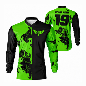 Jersey de Motocross Personalizado con Nombre y Número, Camiseta de Carreras de Motocross de Manga Larga, Jersey de Motocicleta Todoterreno MX, Proveedor OEM - Product Image 1