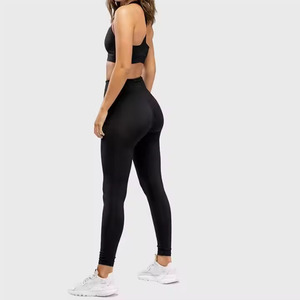 New Arrival Womens Solid Front High Waist <b>Mesh</b> Yoga Set <b>Leggings</b> Sports Bra Four Way Stretch Moisture Wicking Gym Fitness - Product Image 4