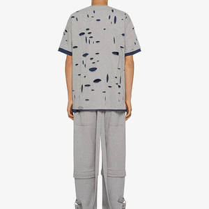 wholesale <b>top</b> best New Design <b>Distressed</b> Custom Streetwear Oversized Knitted 100% Cotton Loose Fit T-Shirt for Women & Men - Product Image 3