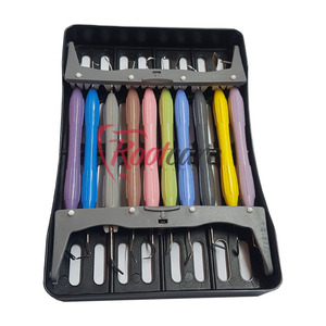 CE Dental Equipment Kit 10pcs Manual Power Steel Composite Filling Restorative Instruments Set Cassette Tool Kit Class I - Product Image 3