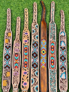 Collar de perro con cuentas de cuero labrado hecho a mano de calidad superior 100% collar de perro acolchado suave de punto de cuero de vaca Fabricante Mayorista - Product Image 6