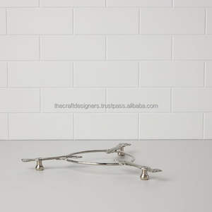 Artistic Wrought Iron Metal <b>Trivet</b> With Floral Design Ideal For Decorative Home Kitchens And Gift Collections - Product Image 2