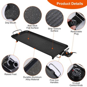 1Pc Non-Stick <b>Electric</b> <b>Barbecue</b> Grill Hot Plate for Indoor Outdoor Cooking for Family Gatherings Friends Griddle Grill Griddle - Product Image 3