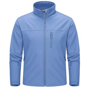 Chaqueta Soft Shell para Hombre al por Mayor, Cortavientos con Cremallera, Cuello Alto, Bloques de Color, Ropa de Exterior, Ajuste Regular - Product Image 1