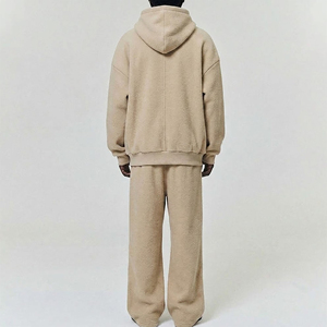 Ensemble sweat à capuche zippé et pantalon de jogging ample sur mesure, coupe régulière, unisexe, épais, deux pièces, streetwear, coupe-vent, respirant - Product Image 3
