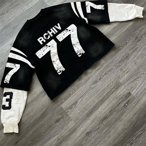 Fabrication et impression de t-shirts personnalisés 100% coton sérigraphiés T-shirts à double couche Vêtements décontractés T-shirts graphiques - Product Image 3