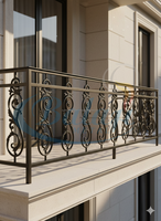 Balustrade de balcon en fer forgé moderne Balaji Metals CI, escalier en spirale robuste, épaisseur 10 mm, hauteur 30 pouces, résistant à la rouille et aux UV