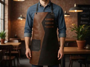 Tablier en cuir véritable avec boucles antiques, protection anti-odeur, style décontracté, matériau de qualité professionnelle pour artisans LPN-0293 - Product Image 2