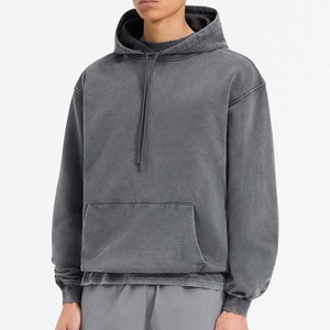 2026 Sweat à capuche oversize personnalisable en molleton épais, coupe courte et carrée, en French Terry, à épaules tombantes, délavé à l'acide - Product Image 2