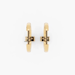 Cushion Cut Lab Grown Diamond Bezel Drop Hoop <b>Earrings</b> in 10K 14K 18K Gold 925 935 Sterling Silver <b>Fine</b> Jewelry - Product Image 4