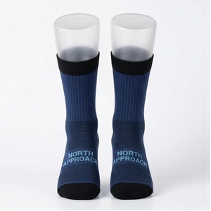 North Approach Crew <b>Socks</b> Blue Breathable <b>Running</b> <b>Socks</b> for Adults Summer Season - Product Image 1