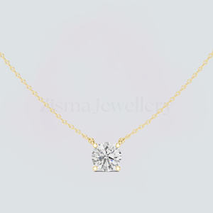 Collar con Diamante Cultivado en Laboratorio Certificado por IGI de 1 Quilate, Plata 925, Oro Sólido de 14K, DEF VVS2, Colgante Solitario Redondo, Fabricante de Joyería - Product Image 5