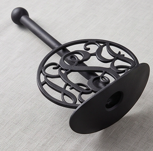 <b>Black</b> Cast Iron <b>Tissue</b> <b>Paper</b> Stand With Monogram Design Tabletop Napkin Holder For Kitchen Dining And Restaurant Use - Product Image 3