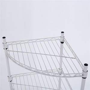 Étagère d'angle triangulaire en plastique blanc à 4 niveaux, 300*300*800, unité de rangement murale - Product Image 5