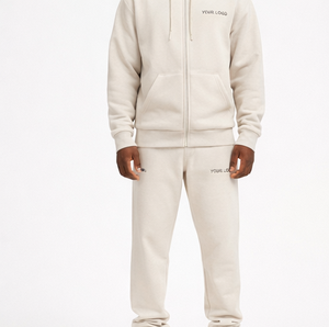New High Quality Trending Men's Heavyweight Fleece Tracksuit Zip Hoodie and Jogger Sweatpants <b>Set</b> For Men Women - Product Image 2