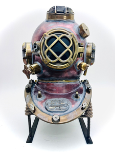 Casco de Buceo de Metal Sólido, Casco de Buzo Antiguo, Réplica de Casco de Buceo en Aguas Profundas, Decoración Náutica Marítima Vintage - Product Image 1