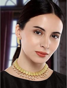 Dreamidea 18K Gold Plated Stainless Steel Jewelry Set for Women Chunky Trendy Engagement Party Wedding <b>Gift</b> Necklace Earrings - Product Image 3