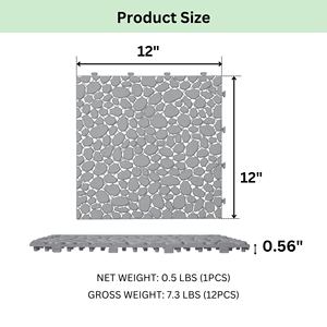 12 X 12 Inch Gray <b>Interlocking</b> Deck <b>Tiles</b> Waterproof Outdoor All-Weather Anti-Slip Plastic <b>Flooring</b> for Bathroom Shower Porch - Product Image 4