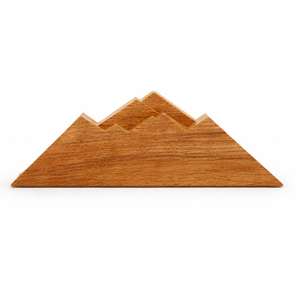 Porte-serviettes en bois artisanal en forme de sommet de montagne, style nordique moderne, support à mouchoirs en bois massif pour table de cuisine, table de restaurant - Product Image 1