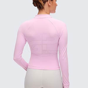 Veste de yoga respirante pour femme, tissu extensible léger, coupe ajustée, fermeture éclair intégrale, veste de sport pour la gym, l'entraînement et la course à pied - Product Image 2