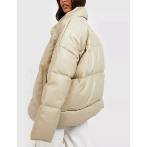 Manteau matelassé pour femme, personnalisé, épais, chaud, vêtement d'extérieur d'hiver, style minimaliste, couleur unie, manches longues - Product Image 6