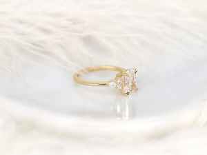 Bague de fiançailles solitaire Creative Craft Lab Grown 2.01 carats taille coussin en or massif 14 carats, cadeaux d'anniversaire de mariage pour les amoureux - Product Image 2