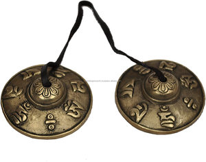 Symboles de cymbales picsha tibétains en relief, 20 pièces - Product Image 1
