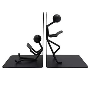 Designer Metal Adjustable Bookends Modern Book Holder Non Slip Book Stopper <b>Office</b> Desk <b>Shelf</b> Organizer Home Decor Birthday - Product Image 1