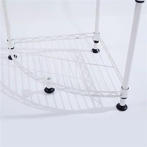 Scaffale Angolare Triangolare a 4 Ripiani Rivestito in Plastica 300x300x800mm Bianco per Casa e Ufficio - Product Image 6