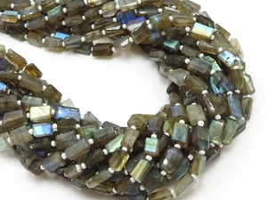 Pierre naturelle de labradorite, pépites roulées à facettes coupées à plusieurs niveaux, multi-reflets, 15 pouces, environ 6-10 mm de long, fournitures pour grossistes - Product Image 3