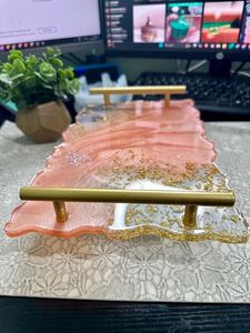 Best Selling Modern Handmade Resin Tray Home Decor Organizer for <b>Vanity</b> <b>Desk</b> Tabletop Available at Excellent Price - Product Image 2