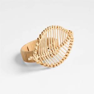 Anillo de Servilleta de Ratán Personalizado, Decoración de Mesa de Mimbre Natural, Anillo de Servilleta con Forma de Palmera de Ratán para Mesa de Comedor o Restaurante - Product Image 3