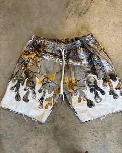 2026 <b>Distressed</b> Embroidery Men Shorts Sets Cotton Sun Faded Shorts Cut Edge Acid Wash Shorts Men <b>Top</b> Quality - Product Image 5
