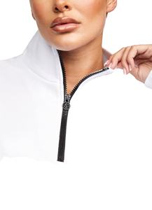 Quality dry Lightweight Quick Premium Custom Made Women's Quarter <b>Zipper</b> Sweatshirt 100% Cotton Material Logo Printing - Product Image 6