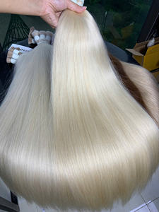 Extensions de cheveux humains, qualité double trame, cheveux vierges vietnamiens, 100g, lisses naturels, toutes les couleurs, 55 cm de long - Product Image 4