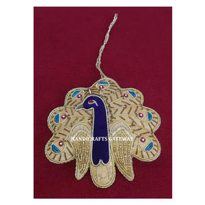 New Unique Handmade Star Shape New Zari Embroidery <b>Christmas</b> <b>Tree</b> Hanging Ornaments With Beaded Work Used Ramadan Festival <b>Decor</b> - Product Image 4