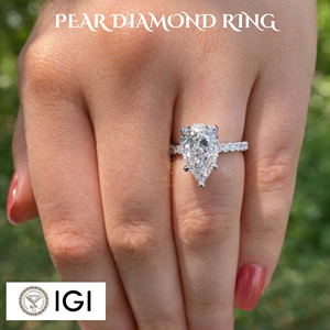 แหวนเพชรทรงลูกแพร์ 14K 18K VVS VS1 เพาะเลี้ยงในห้องปฏิบัติการ รับรองโดย IGI สำหรับงานหมั้นและงานแต่งงาน ขายส่ง - Product Image 2