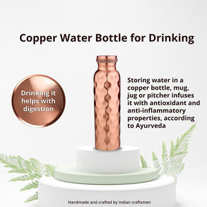 Botella de Agua Portátil de Cobre Puro Ecológica con Diseño Moderno para el Hogar, Gimnasio, Yoga y Uso al Aire Libre - Product Image 4