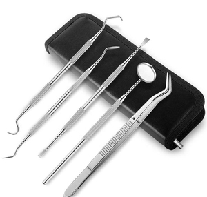 Kit Profesional de Examen Dental, Instrumentos de Metal, Plástico y Acero, Juego de 5 Piezas para Cuidado Bucal, Tratamiento de Conducto Radicular, con Certificación CE - Product Image 2