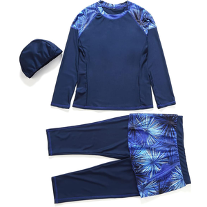 Traje de Baño Musulmán Modesto de Dos Piezas con Estampado para Mujer, Corte Alto, Material Spandex/Nylon, Logotipo Frontal - Product Image 6