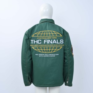 Green Men's <b>Waterproof</b> <b>Plus</b> <b>Size</b> Varsity <b>Jacket</b> Embroidered NY Logo Zipper Front Casual Woolen Winter Season <b>Jackets</b> OEM - Product Image 2